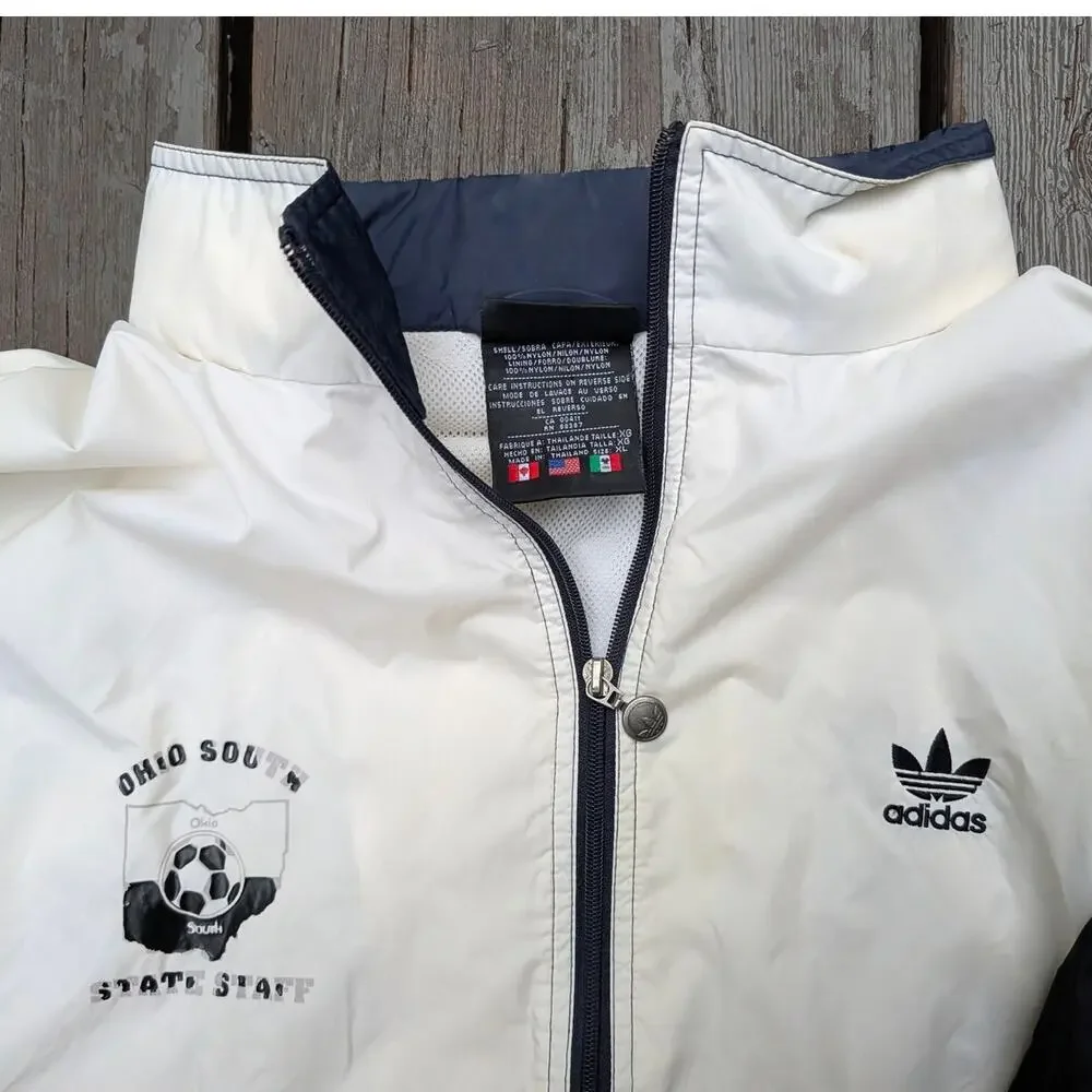 Vintage Adidas Trefoil Colorblock Track Jacket Mens XL Ohio Soccer 90s Retro